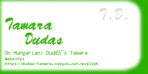 tamara dudas business card